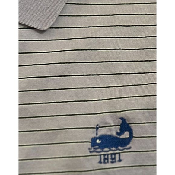 Peter Millar Maidstone Club Golf Polo Shirt Mens Large Purple Striped Cotton - Picture 4 of 6